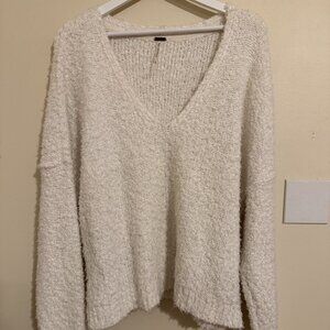 Free People Slouchy V-neck Pullover Sweater